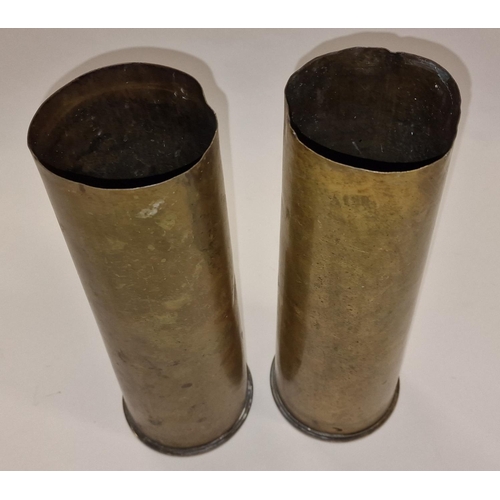 206 - Pair of WW1 era military shell cases each 29.5cm tall.