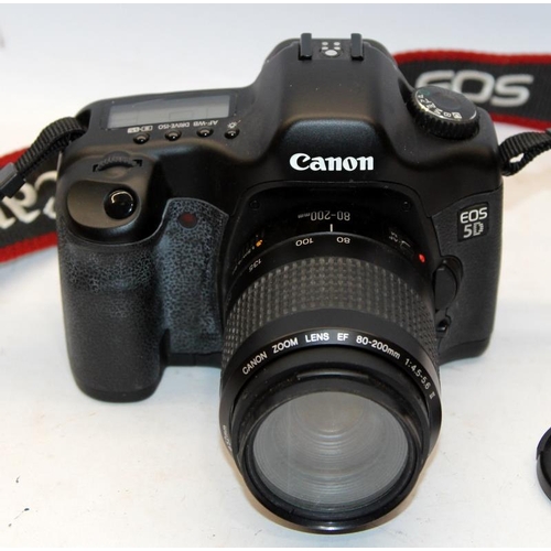 192 - Canon EOS 5D digital SLR camera with 18-55mm and 80-200mm zoom lenses, With battery but no charger s... 