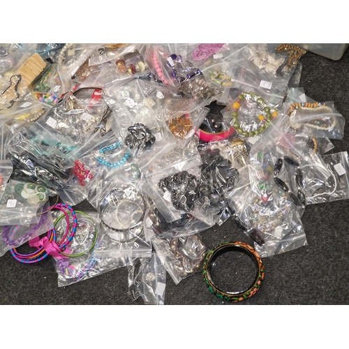 355 - Large collection of new unused costume jewellery to include silver a good lot to sort through