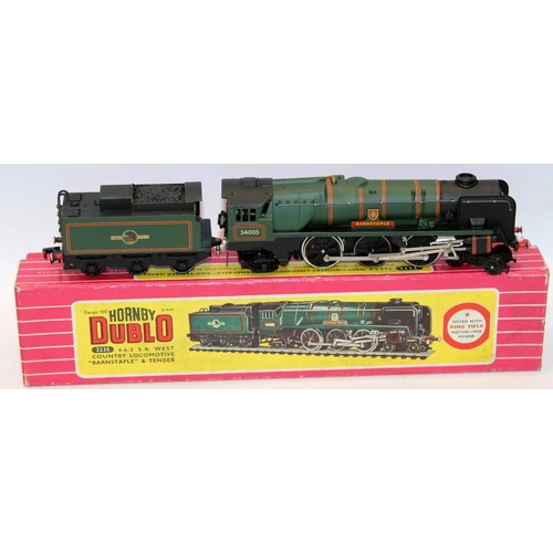 229 - Vintage Hornby OO gauge Locomotive Class 8F LMR Livery ref:2224 c/w West Country Class 'Barnstaple' ... 