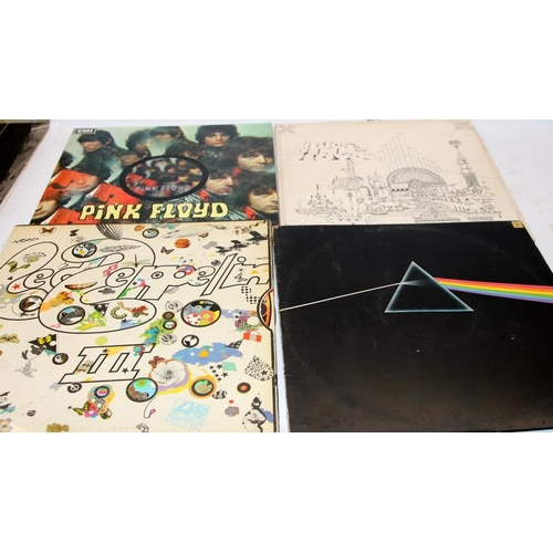 241 - A collection of rock vinyl LP's including Led Zeppelin, The Doors, Pink Floyd etc. Dark Side of the ... 