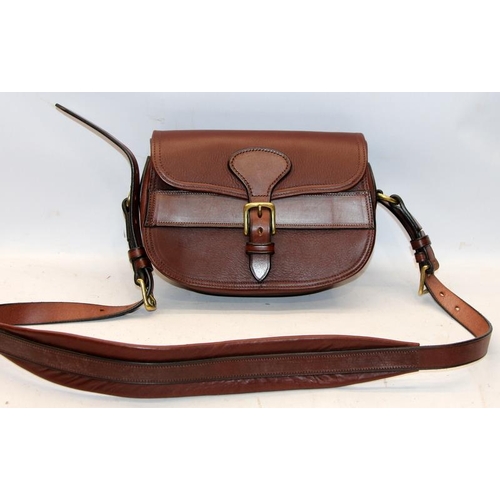 242 - Quality Tim Hardy 'The Hardy' tan leather cartridge bag (works just as well as a handbag). Complete ... 