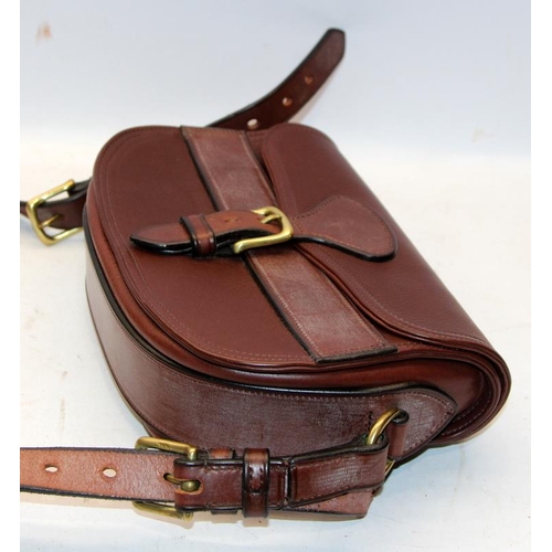 242 - Quality Tim Hardy 'The Hardy' tan leather cartridge bag (works just as well as a handbag). Complete ... 