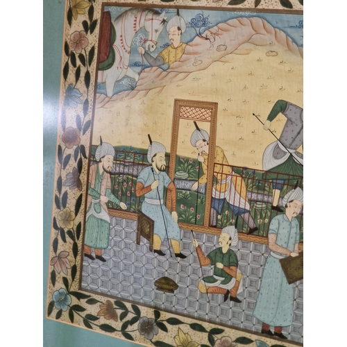 261 - Framed and glazed Indian school picture 101x70cm.