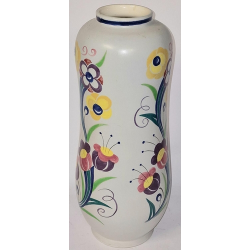 273 - Poole Pottery large peanut vase in the traditional pattern 44cm tall. Note: Small 1cm hole drilled n... 