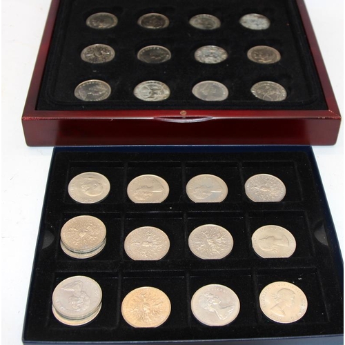 254 - Three presentation cases containing commemorative coins from around the world. Royal and historic ev... 