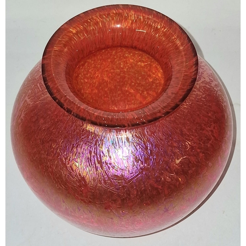 290 - Royal Brierly studio glass Orange iridescent vase