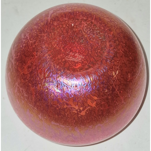 290 - Royal Brierly studio glass Orange iridescent vase