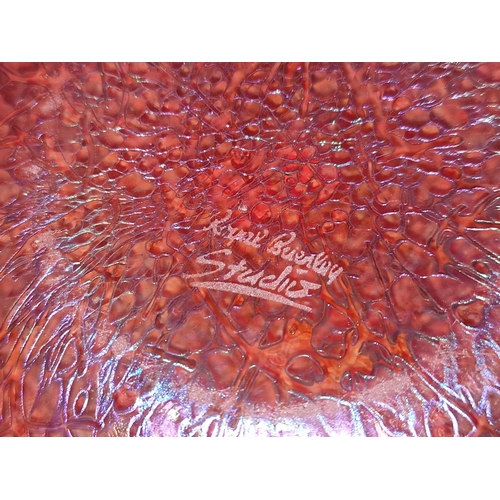 290 - Royal Brierly studio glass Orange iridescent vase