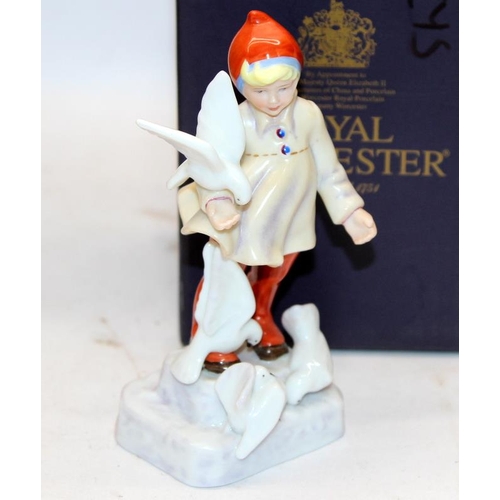 293 - Royall Worcester 'November' months of the year figurine, boxed c/w 3 x boxed Guiseppe Armani figures... 