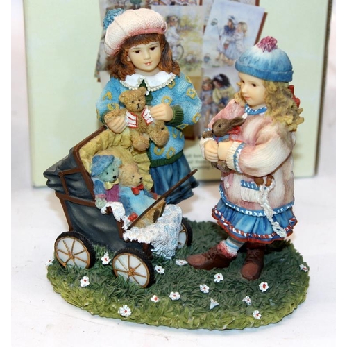 293 - Royall Worcester 'November' months of the year figurine, boxed c/w 3 x boxed Guiseppe Armani figures... 