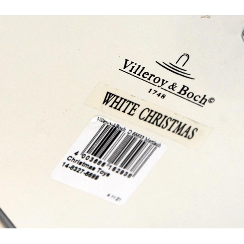 295 - Quality boxed Villeroy & Boch Christmas Toys series 'White Christmas porcelain musical box with tea ... 