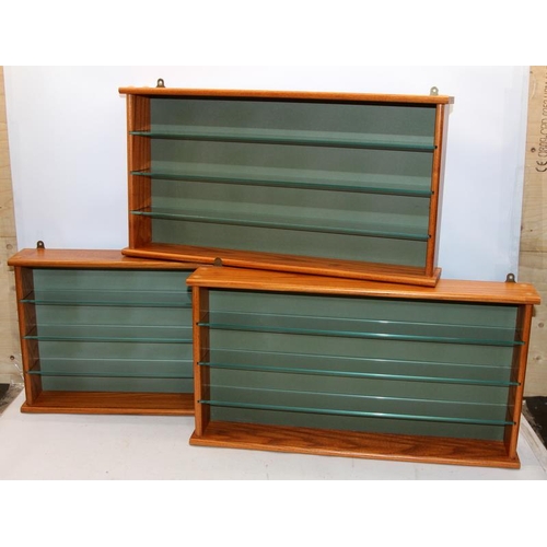 156 - 5 x wall mounted display cases suitable for diecast vehicles etc. The largest are 54cms x 28cms. On ... 