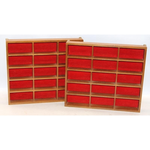 156 - 5 x wall mounted display cases suitable for diecast vehicles etc. The largest are 54cms x 28cms. On ... 