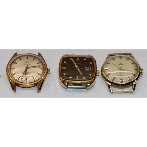 316 - 5 x Vintage gents manual wind and automatic dress watches: Seiko, Roamer, Baronet, Newmark and Oris.... 