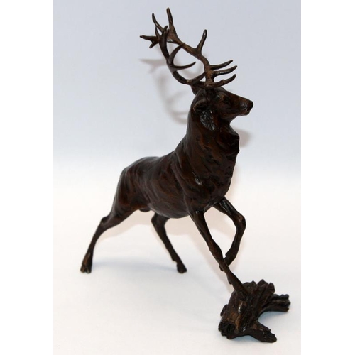 80 - Michael Simpson Bronze: Highland Prince stag figure. 17cms tall