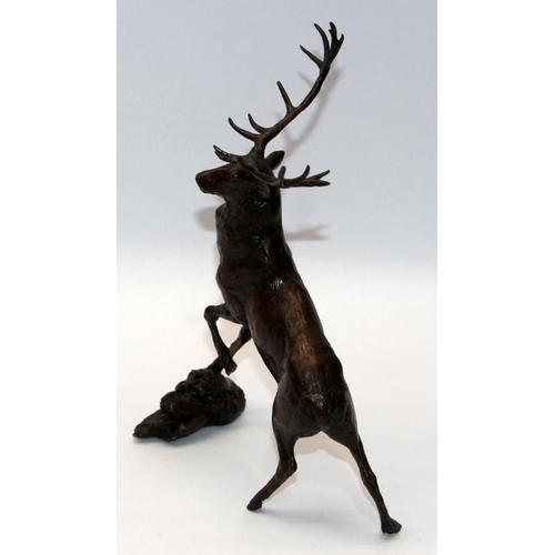 80 - Michael Simpson Bronze: Highland Prince stag figure. 17cms tall