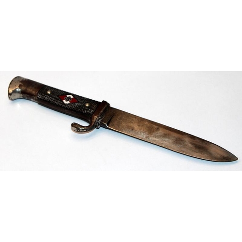 81 - Original WWII era Hitler Youth dagger with scabbard. RZM M7/13 to blade. This second model was manuf... 