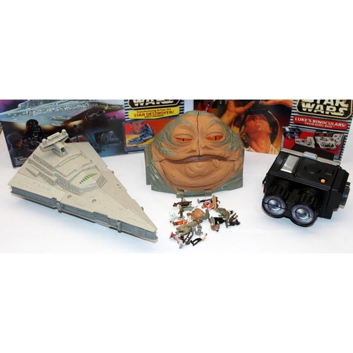 121 - Vintage Star wars Micro Machines Star Destroyer, Jabba/Mos Eisley Space port and Luke's Binoculars p... 