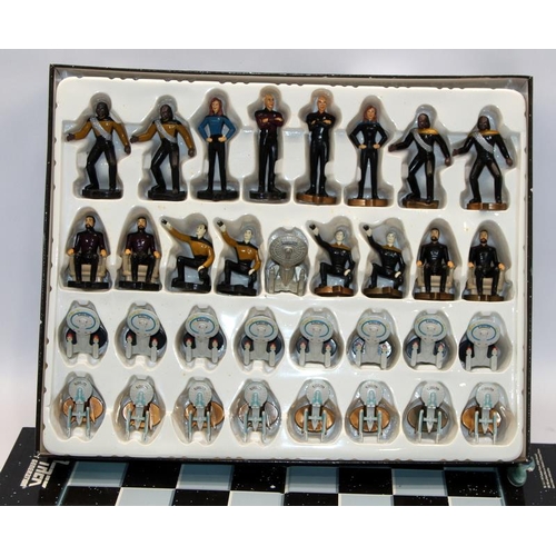 74 - Star Trek The Next Generation chess set, boxed c/w Star Trek The Next Generation USS Enterprise Blue... 