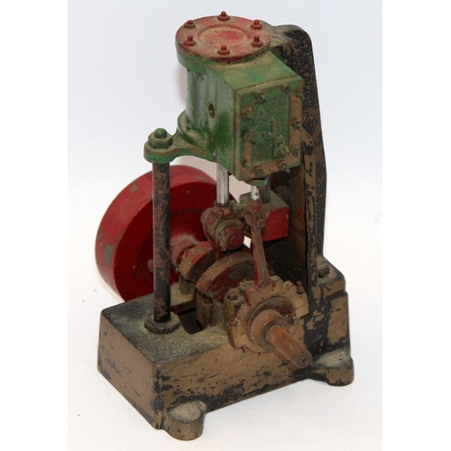 91 - Vintage AJR tabletop model of a static vertical beam steam engine. 15cms tall