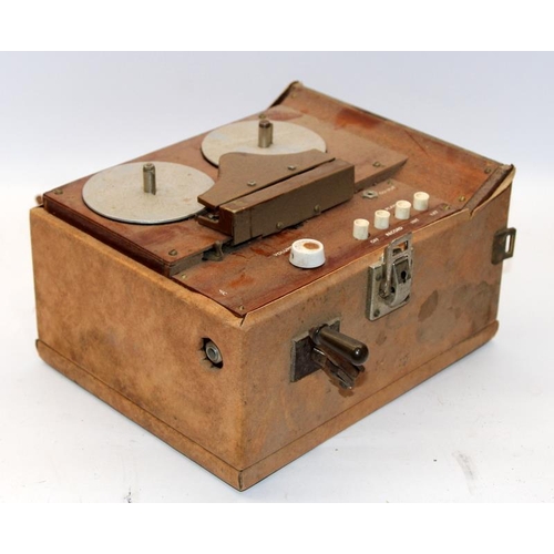 1 - Unusual vintage clockwork reel to reel tape recorder, possibly scratch built. for restoration. 25cms... 