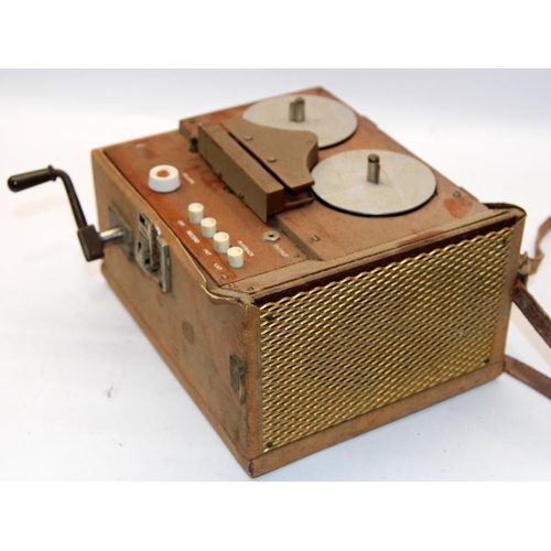 1 - Unusual vintage clockwork reel to reel tape recorder, possibly scratch built. for restoration. 25cms... 