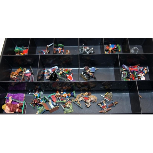 184 - Dungeons and Dragons large collection of painted playing figures and game dice