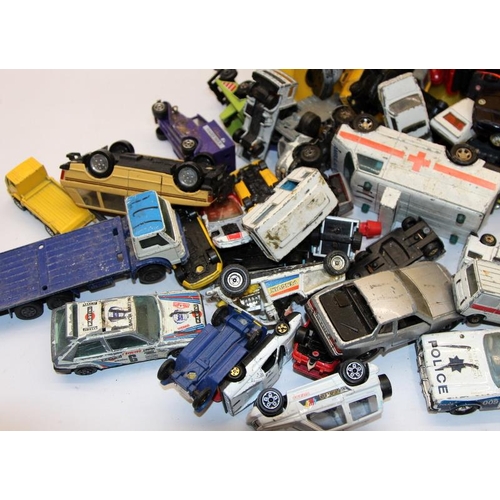 187 - Large crate of playworn die-cast model vehicles