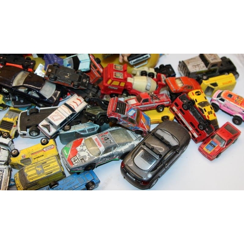 187 - Large crate of playworn die-cast model vehicles