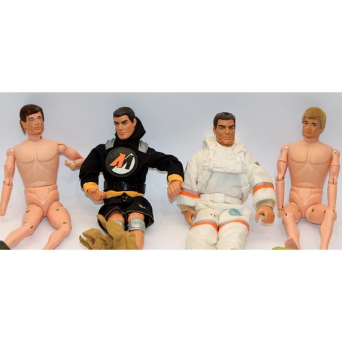 191 - A collection of Action Man figures with an assortment of clothing