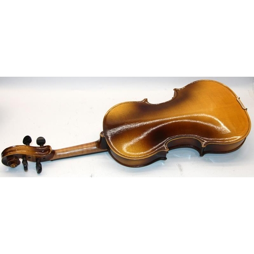 63 - Vintage Antonius Stradivarius Cremonensis 4/4 violin c/w hard case and shoulder rest. In good cosmet... 