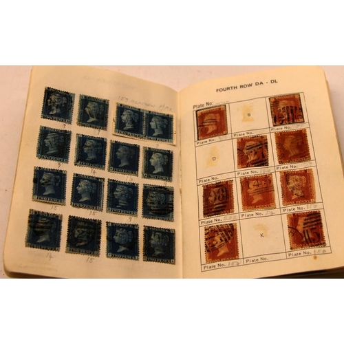 172 - Plating album for GB Penny reds with a good fill level, also includes a good number of 2d Blues on f... 