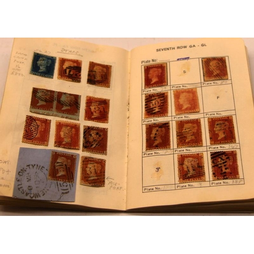 172 - Plating album for GB Penny reds with a good fill level, also includes a good number of 2d Blues on f... 