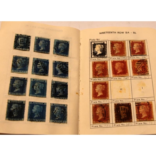 172 - Plating album for GB Penny reds with a good fill level, also includes a good number of 2d Blues on f... 