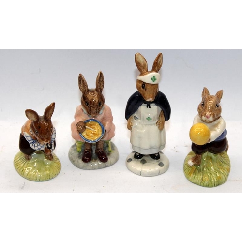 45 - A collection of Royal Doulton Bunnykins figures. 10 in lot, unboxed