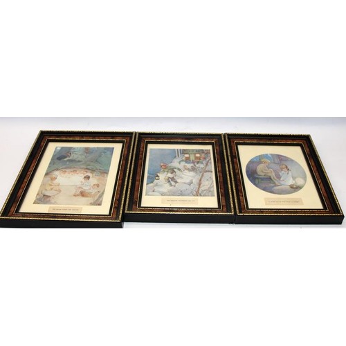 64 - Mabel Lucie Attwell: 11 vintage framed prints as featured in the book Peter Pan and Wendy by JM Barr... 