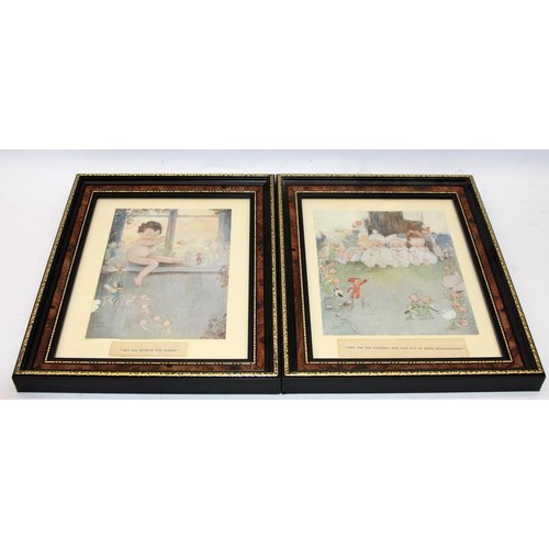 64 - Mabel Lucie Attwell: 11 vintage framed prints as featured in the book Peter Pan and Wendy by JM Barr... 