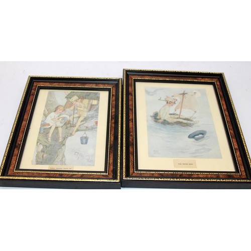 64 - Mabel Lucie Attwell: 11 vintage framed prints as featured in the book Peter Pan and Wendy by JM Barr... 