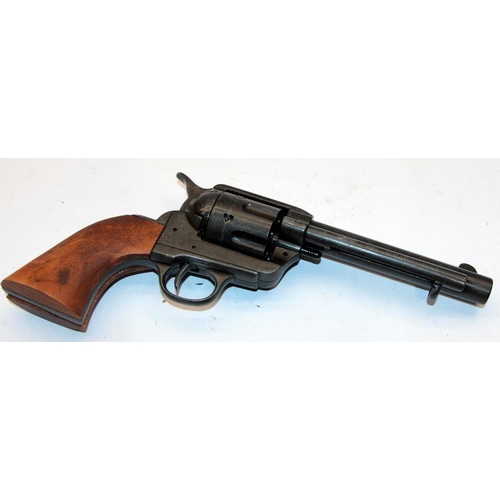 135 - Vintage Gonher cowboy 8 shot toy cap gun revolver with holster c/w a Denix replica revolver