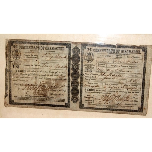 101 - A number of framed historical documents including Excise Office commission dated 1808, Royal Naval c... 