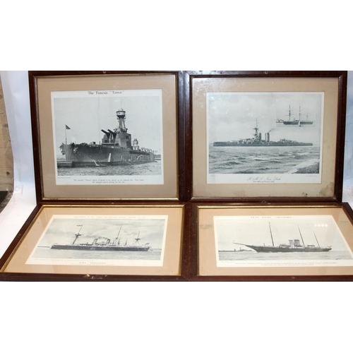 102 - Large collection of mostly WWII era framed photographs of Royal Naval ships. Largest frame is 41cms ... 