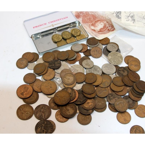 161 - A collection of GB bank notes and coins, Victorian era onwards