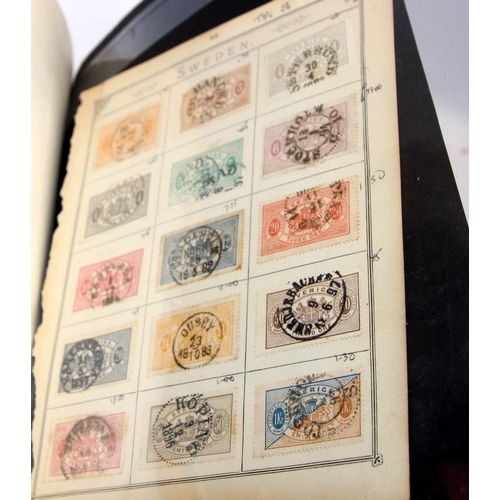 202 - A collection of hobby stamp albums with stamps from around the World, Includes early examples. 4 alb... 