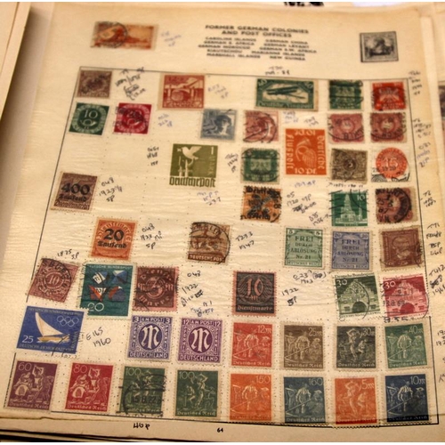 202 - A collection of hobby stamp albums with stamps from around the World, Includes early examples. 4 alb... 