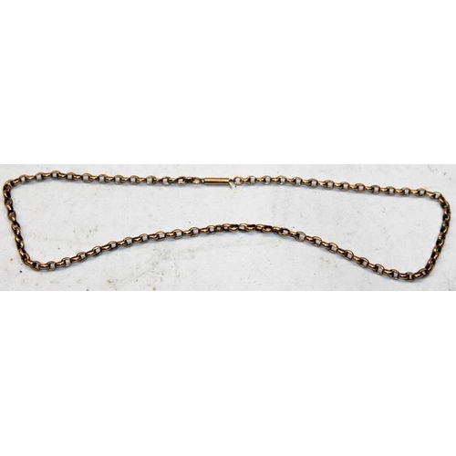 367 - Tested 9ct gold choker belcher link necklace 16