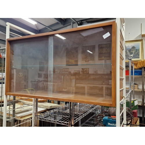 220 - Staples Ladderax double shelfing unit comprising of a glass sliding door adjustable shelf box unit t... 