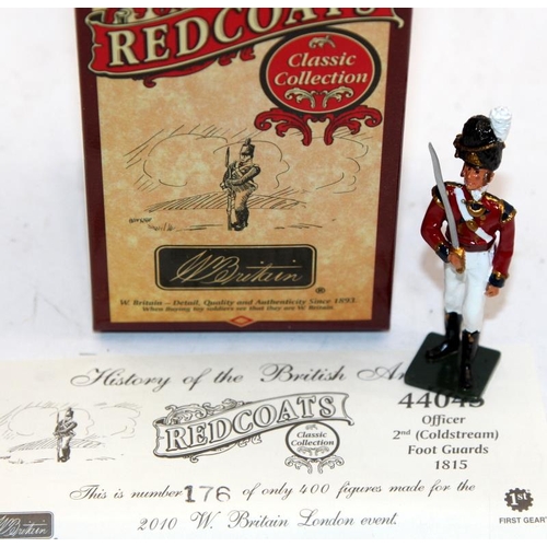 17 - Britain's cast metal figure, limited edition Officer 2nd Coldstream Guards 1815 ref:44045, 176/400 b... 