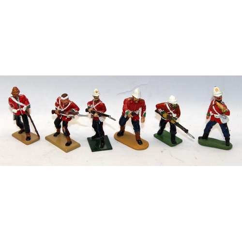 43 - Good Soldiers and Britain's cast metal figures: 1879 Zulu Wars British soldiers, 10 x infantry in va... 