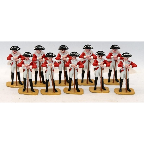 47 - Good Soldiers and Frontline Figures cast metal model soldiers: 10 x British Infantry. French Indian ... 